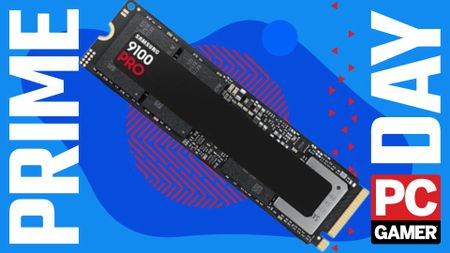 Samsung SSD on a blue deals background