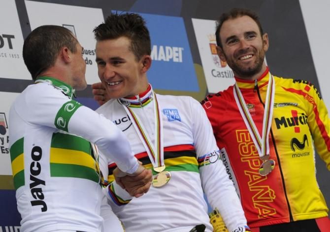 Simon Gerrans, Michal Kwiatkowski and Alejandro Valverde