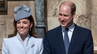 Prince William and Catherine, Princess of Wales attend Easter Sunday service at St George's Chapel on April 21, 2019