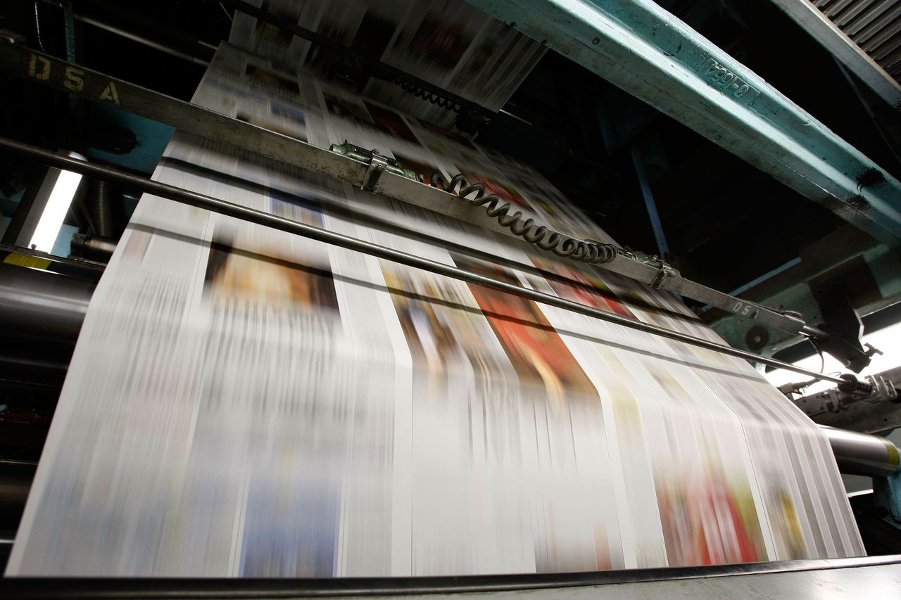 Newspapers being produced