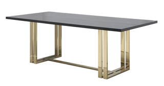 rectangular dining table with gold legs