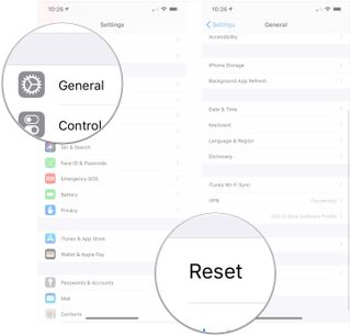 Battery troubleshooting showing how to reset your iPhone by tapping General in Settings, then tapping Reset