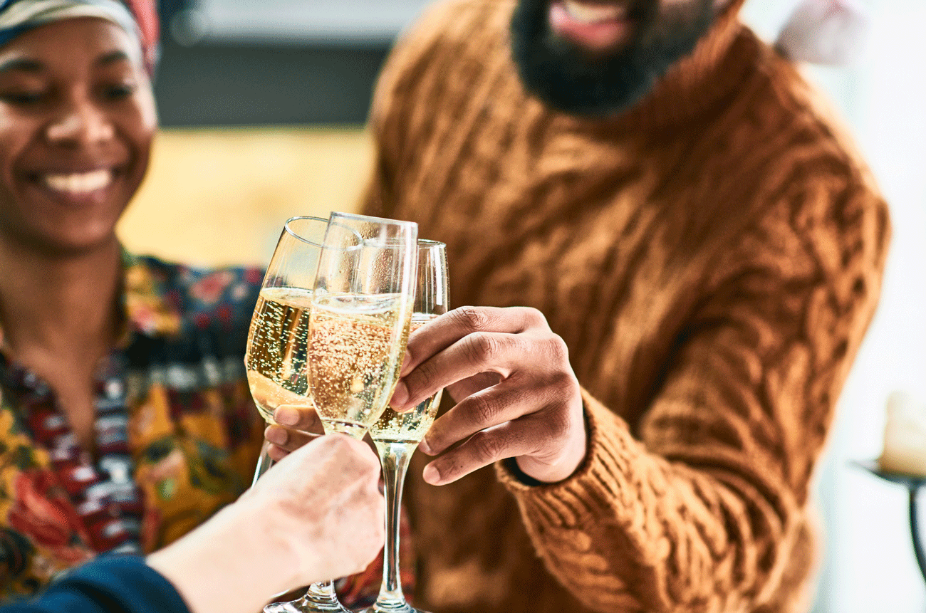 People drinking Cap Classique