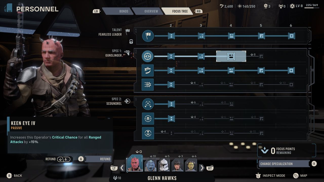 Zero Company character screen