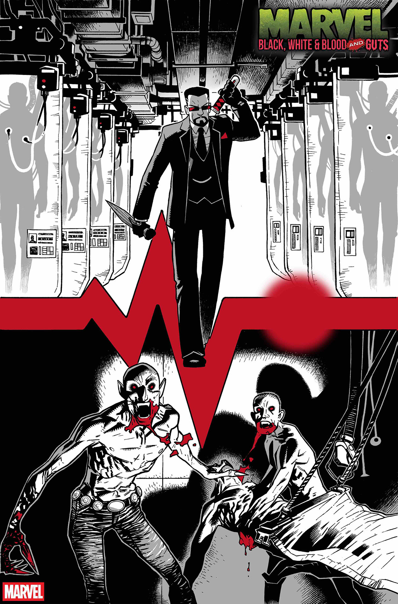 Blade drawing his sword as he approaches some vampires