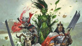 Artwork showing a lineup of Pathfinder: Kingmaker's villains.