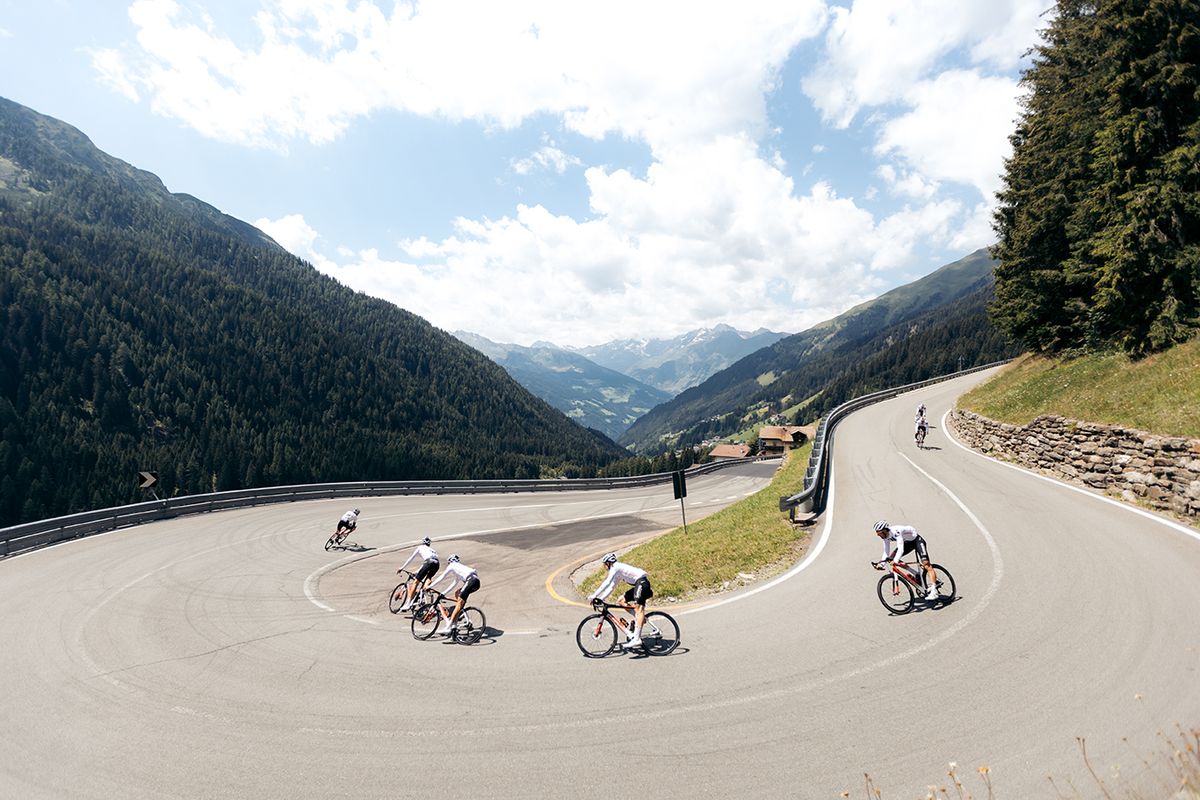 Team Sunweb training in K&uuml;htai, Austria in July after the coronavirus pandemic halted the road season