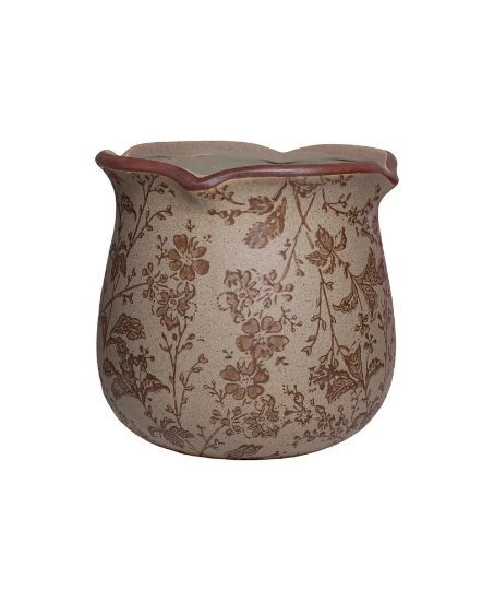 Vintage Floral Ceramic Plant Pot