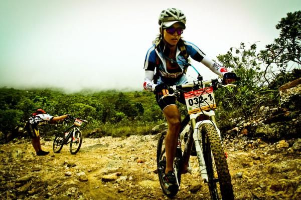 There were plenty of technical trails for riders today.