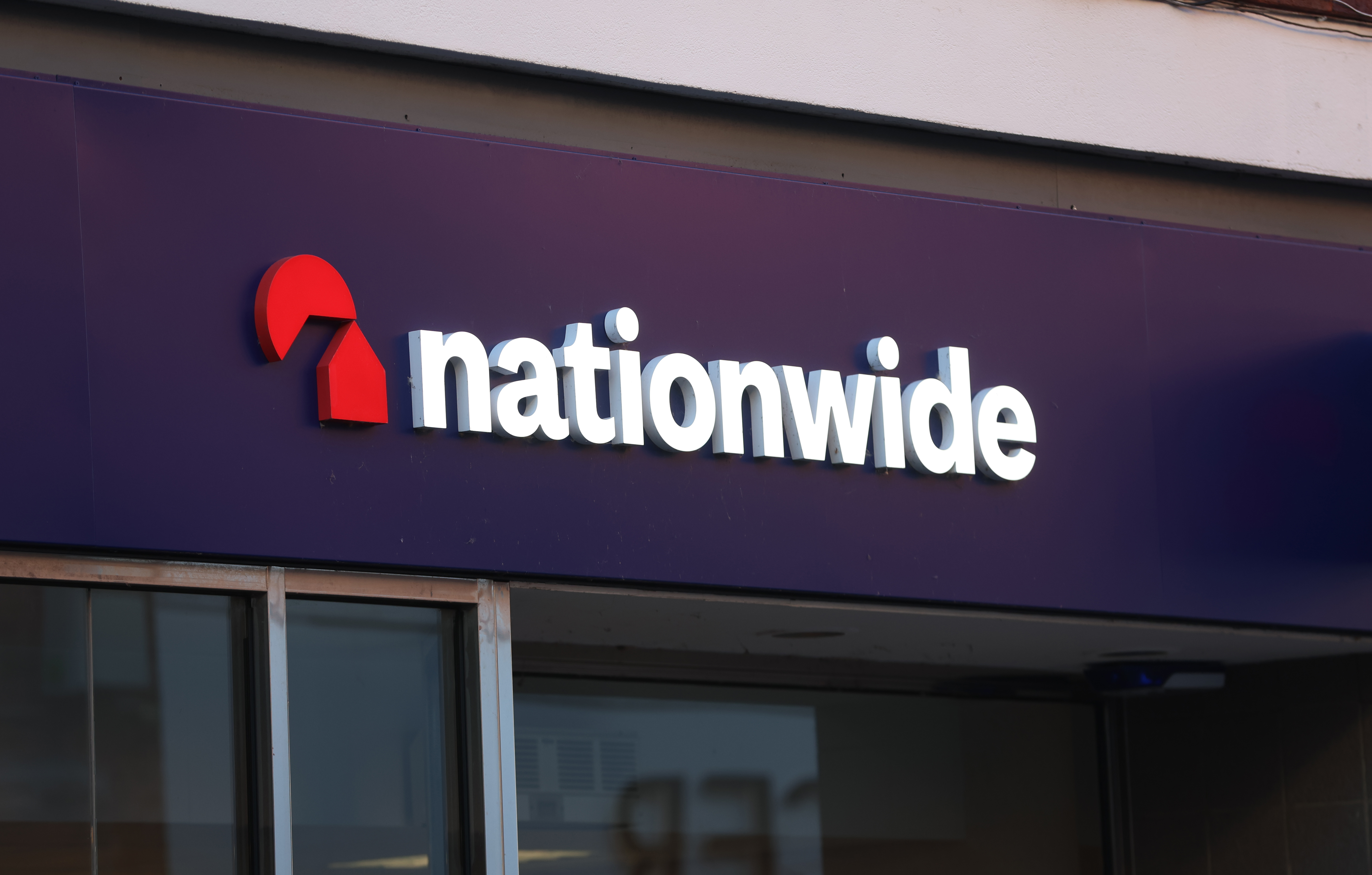 Nationwide Building Society logo outside branch.