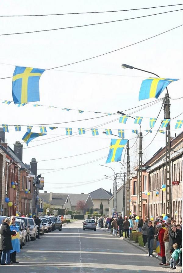 This town was totally kitted out to support the Swedes