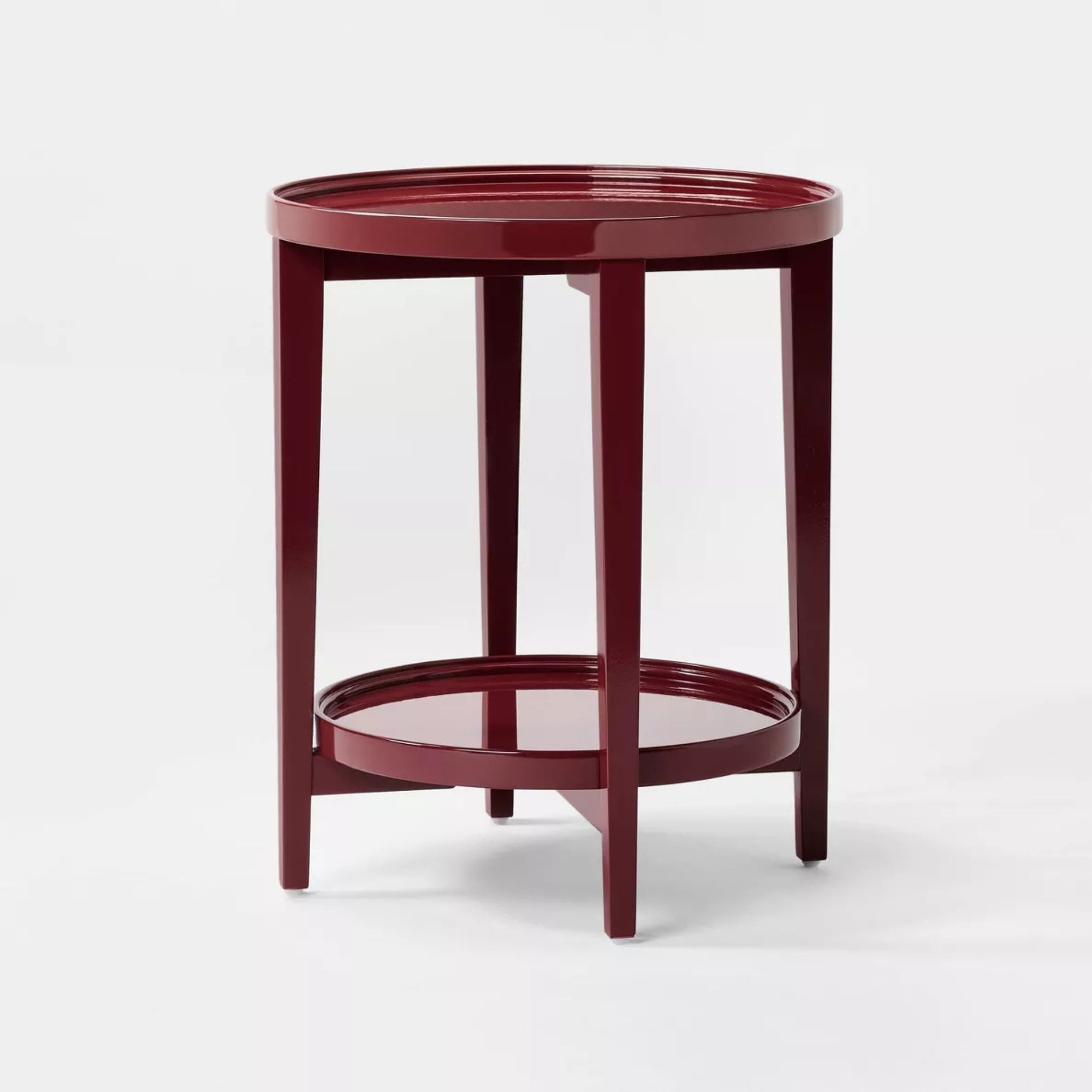 Accent Table Wood Round Lacquer Finish - Threshold™ designed with Studio McGee