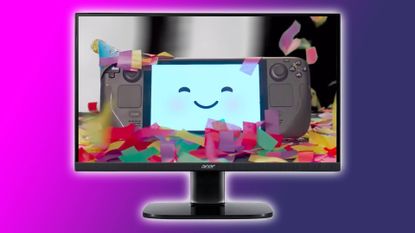 Acer KC242Y monitor with Steam Deck on screen