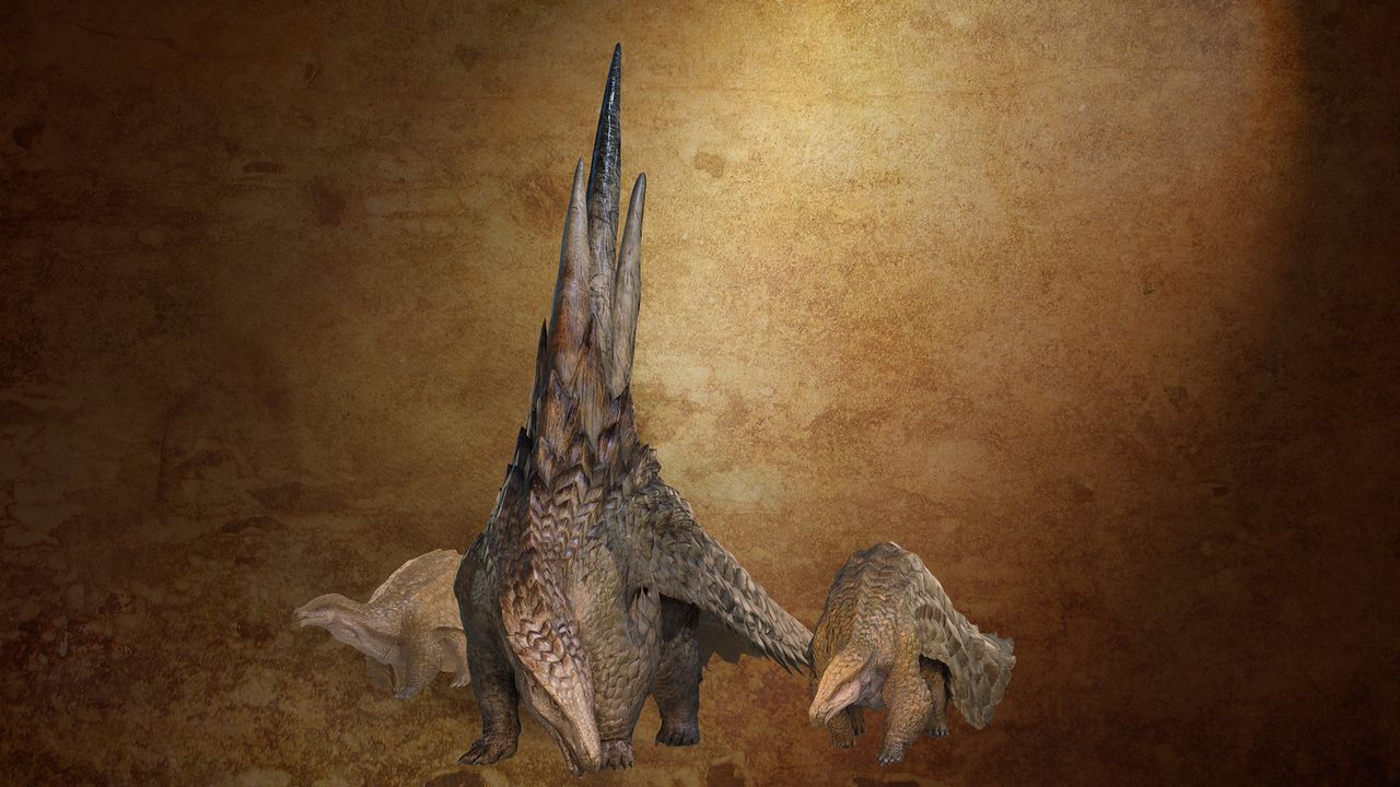 Monster Hunter Wilds; images if creatures in a PlayStation 5 game