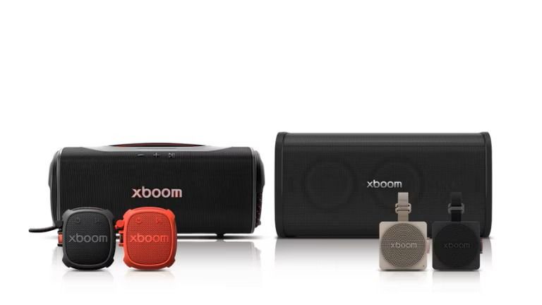 LG Xboom speaker line-up including the Rock, Mini, Stage 501 and Blast Bluetooth speakers