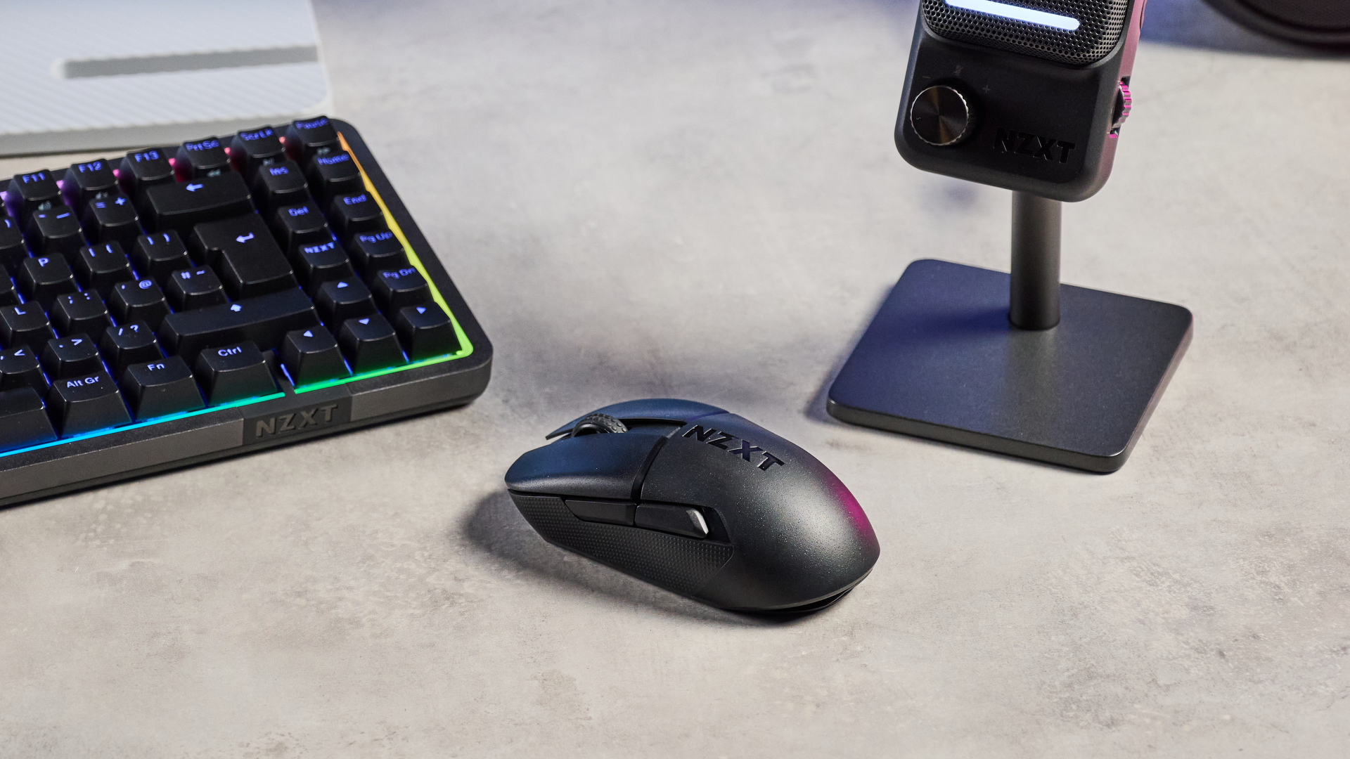A black NZXT Lift Elite Wireless gaming mouse