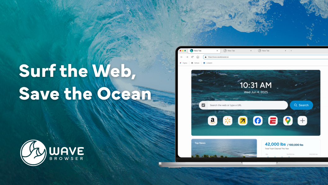Wave Browser turns clicks into funds to help clean up the ocean.