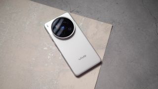 Vivo X200 Ultra back view against a grey background