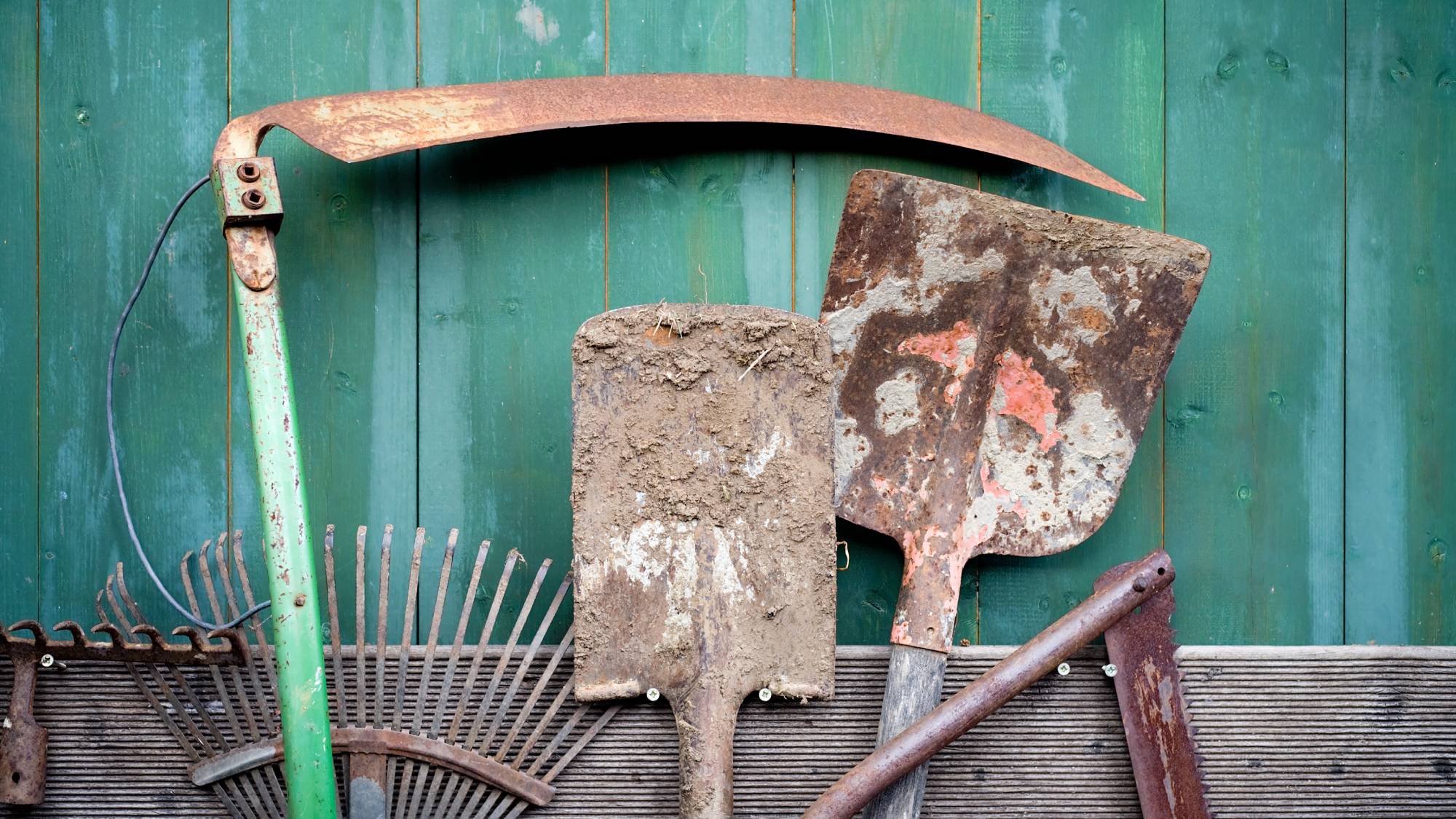 Rusty garden tools