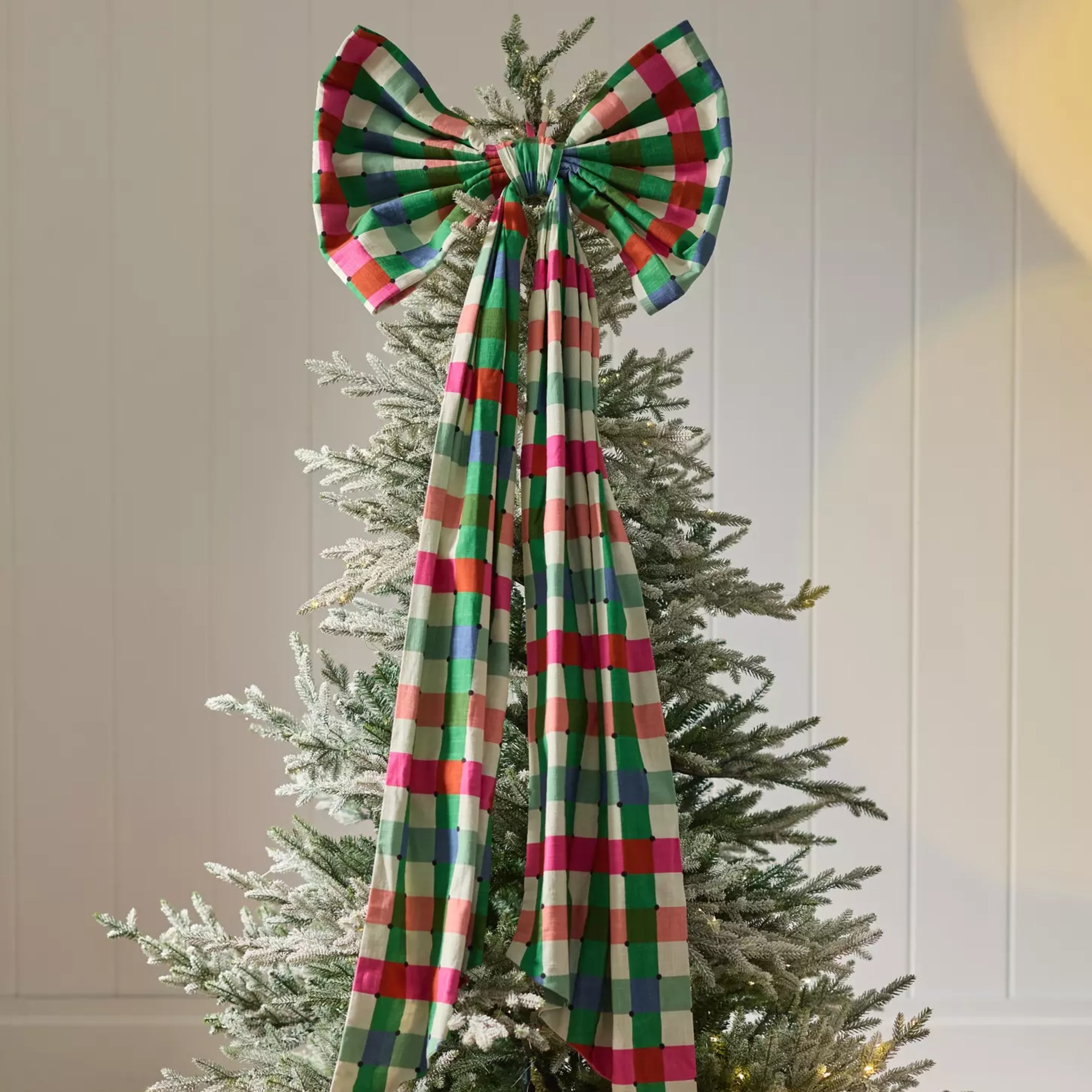 Anthropologie Willow Plaid Bow Tree Topper