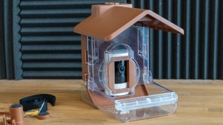 The Wasserstein Bird Feeder Camera Case with Ring Camera but without any food