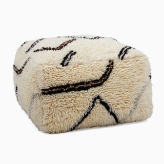 shag pouf on a white background