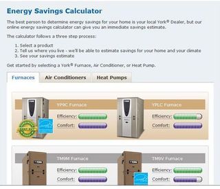 York image: You can get an estimate of how much energy your furnace will save you with the calculator on the York website.