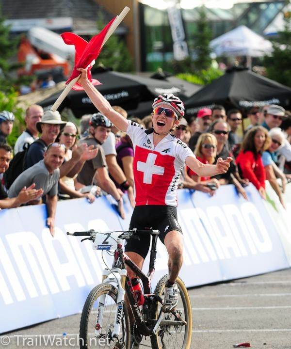 Mathias Fluckiger (Switzerland) came from behind after a flat to take the Under 23 cross country World Championship