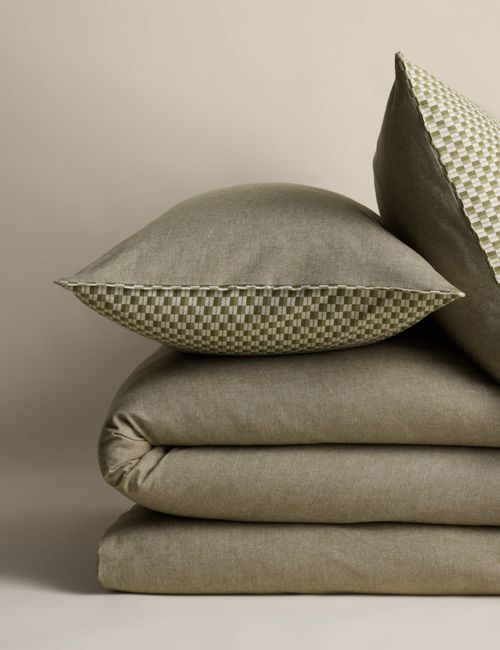 Brushed Cotton Melange Printed Geo Bedding Set