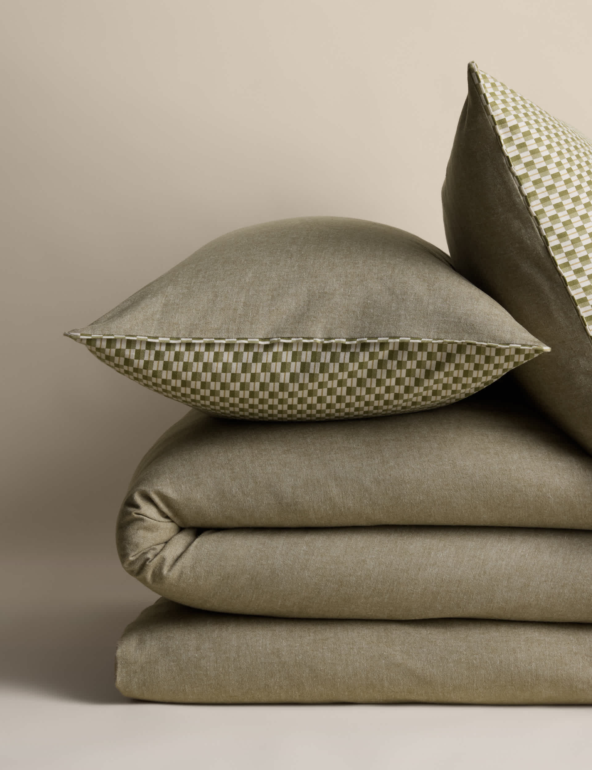 Brushed Cotton Melange Printed Geo Bedding Set