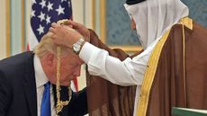 Donald Trump receives the Order of Abdulaziz al-Saud medal from Saudi Arabia's King Salman bin Abdulaziz al-Saud