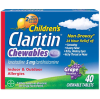 Claritin Chewable Allergy Tablets For Kids: $33.99 $22.20 at AmazonSave $11.79