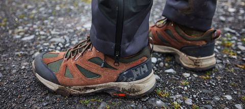 Man wearing Helly Hansen Switchback Trail Low-Cut Helly Tech hiking boots