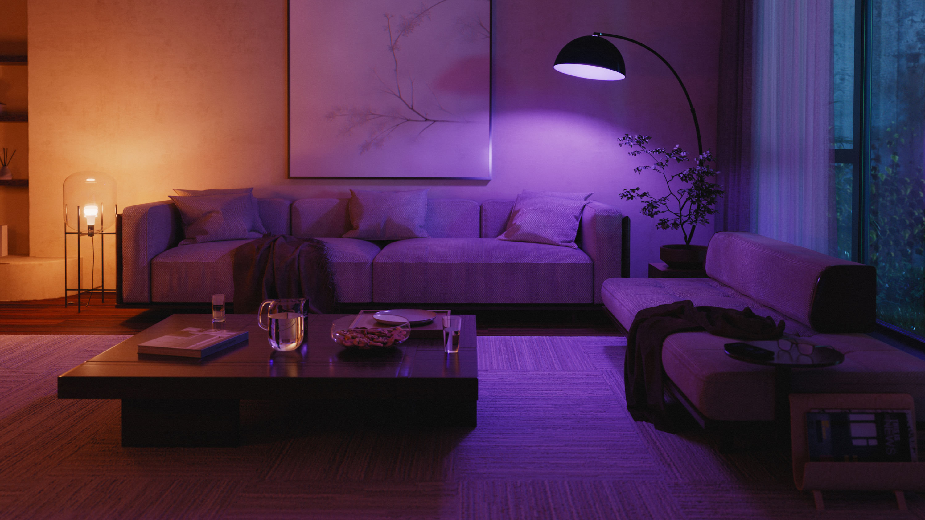 The Philips Hue A19 lightbulb and Bridge Pro.