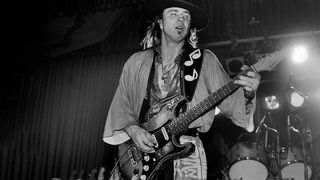 Stevie Ray Vaughan in concert and officially in the zone with his number one Strat
