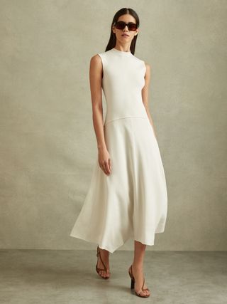 Lani Hybrid Knit Tie Back Midi Dress