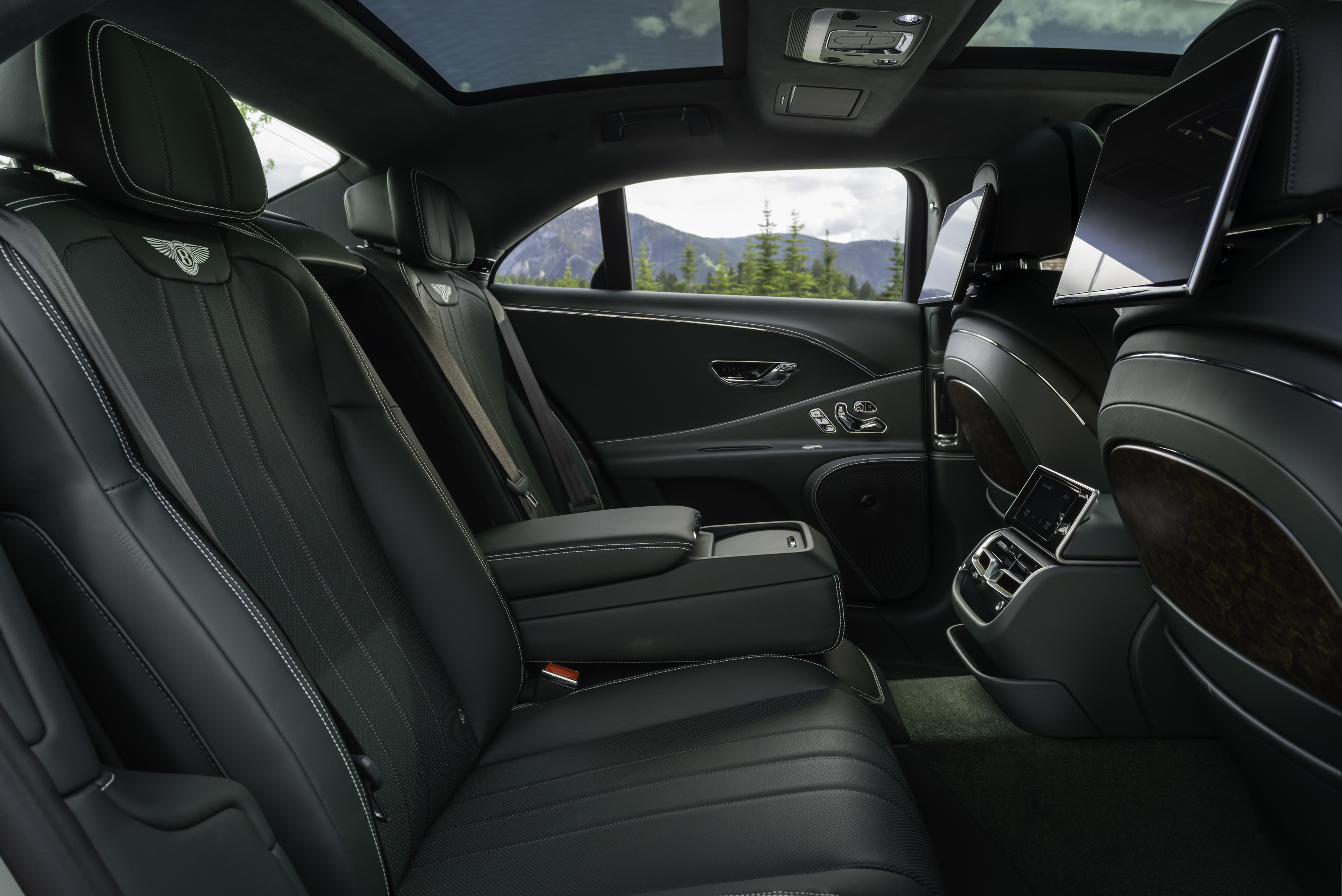 The rear seats of the Bentley Flying Spur