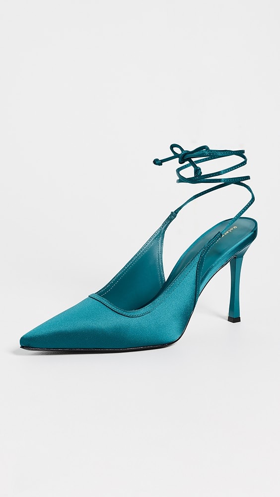 Paris Heeled Pumps - Deep Lagoon Satin