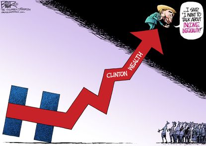 Political cartoon U.S. Hillary Clinton income equality
