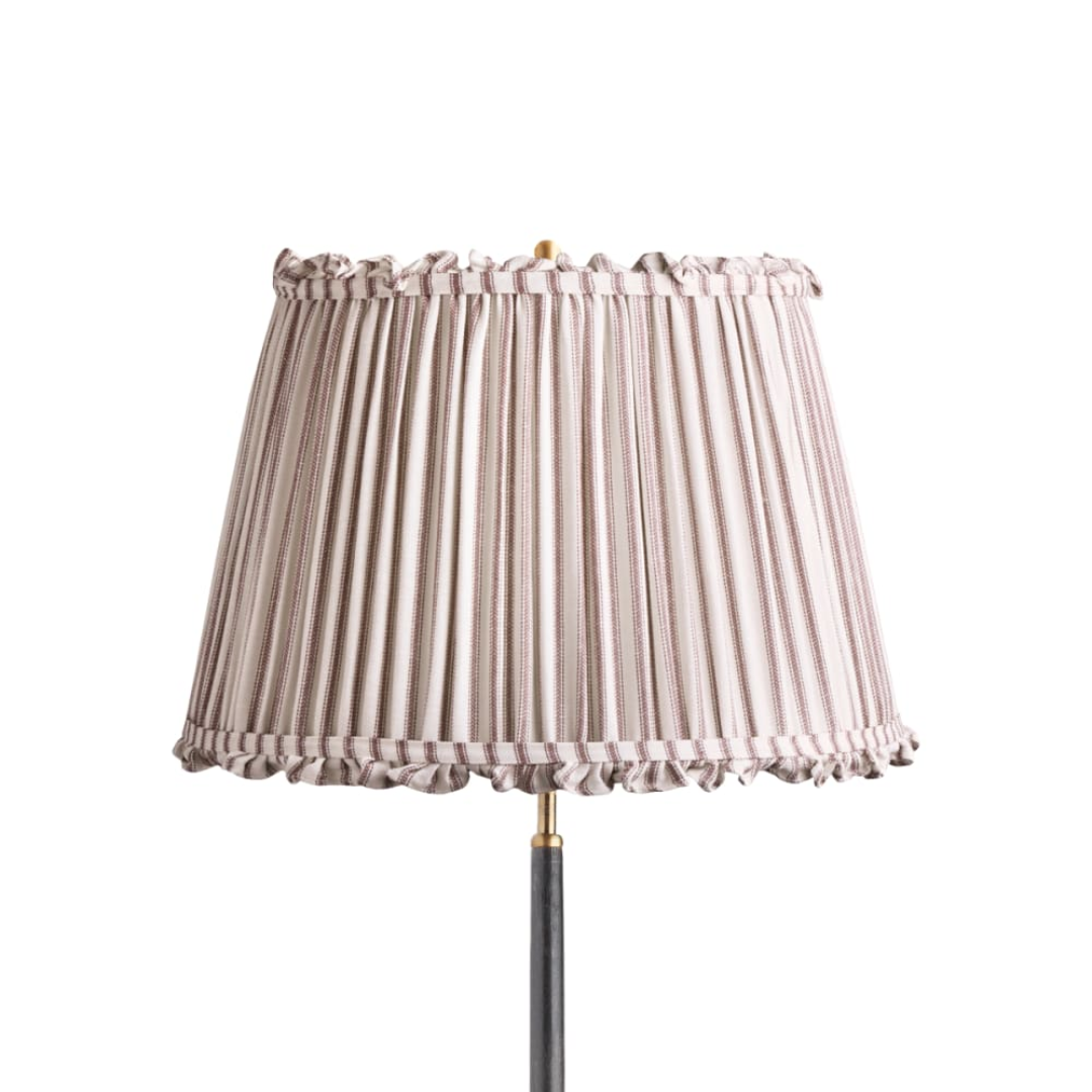 18 Inch Straight Empire Bloomer Shade in Rust Ticking Linen