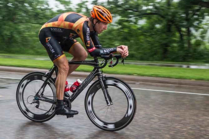 Tom Zirbel (Optum) almost held onto the race lead through the worst conditions of the day.
