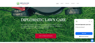 screenshot of lawn care website created using AI