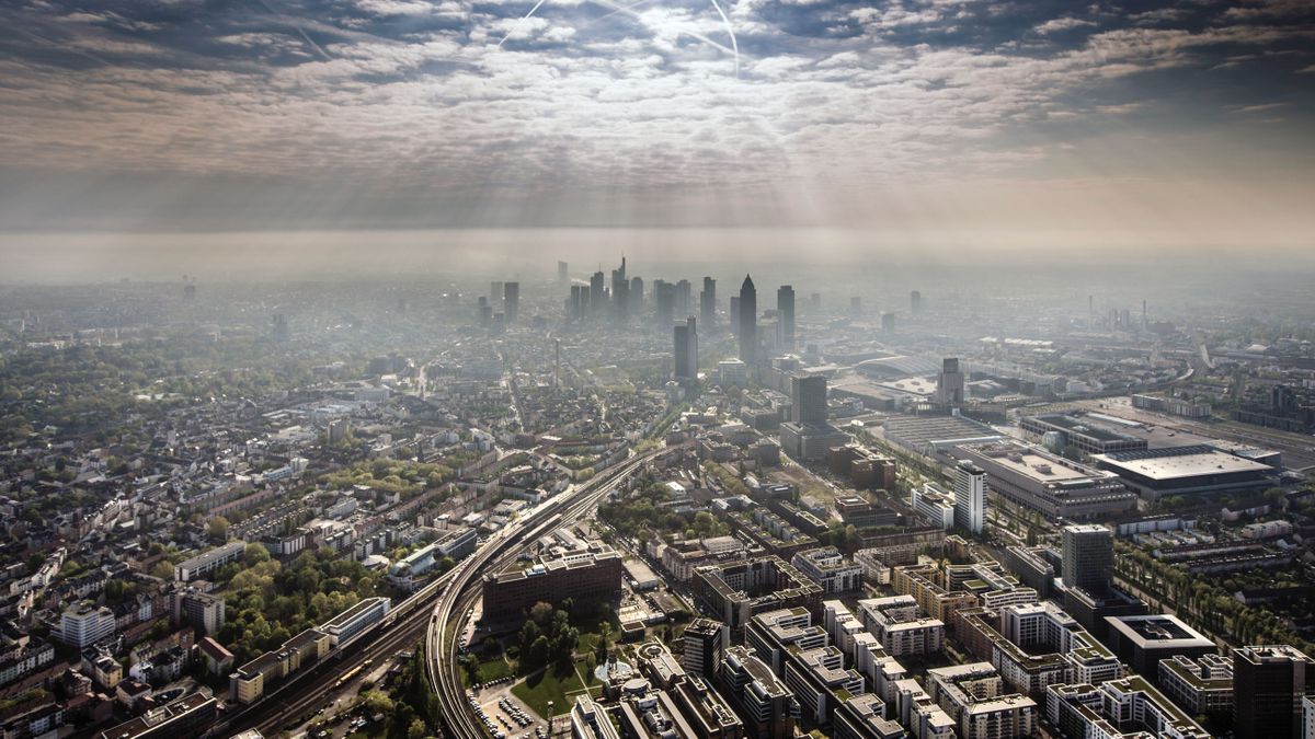 Aerial view of the city of Frankfurt