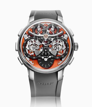 MB&F Legacy Machine Sequential Evo watch pictured straight on