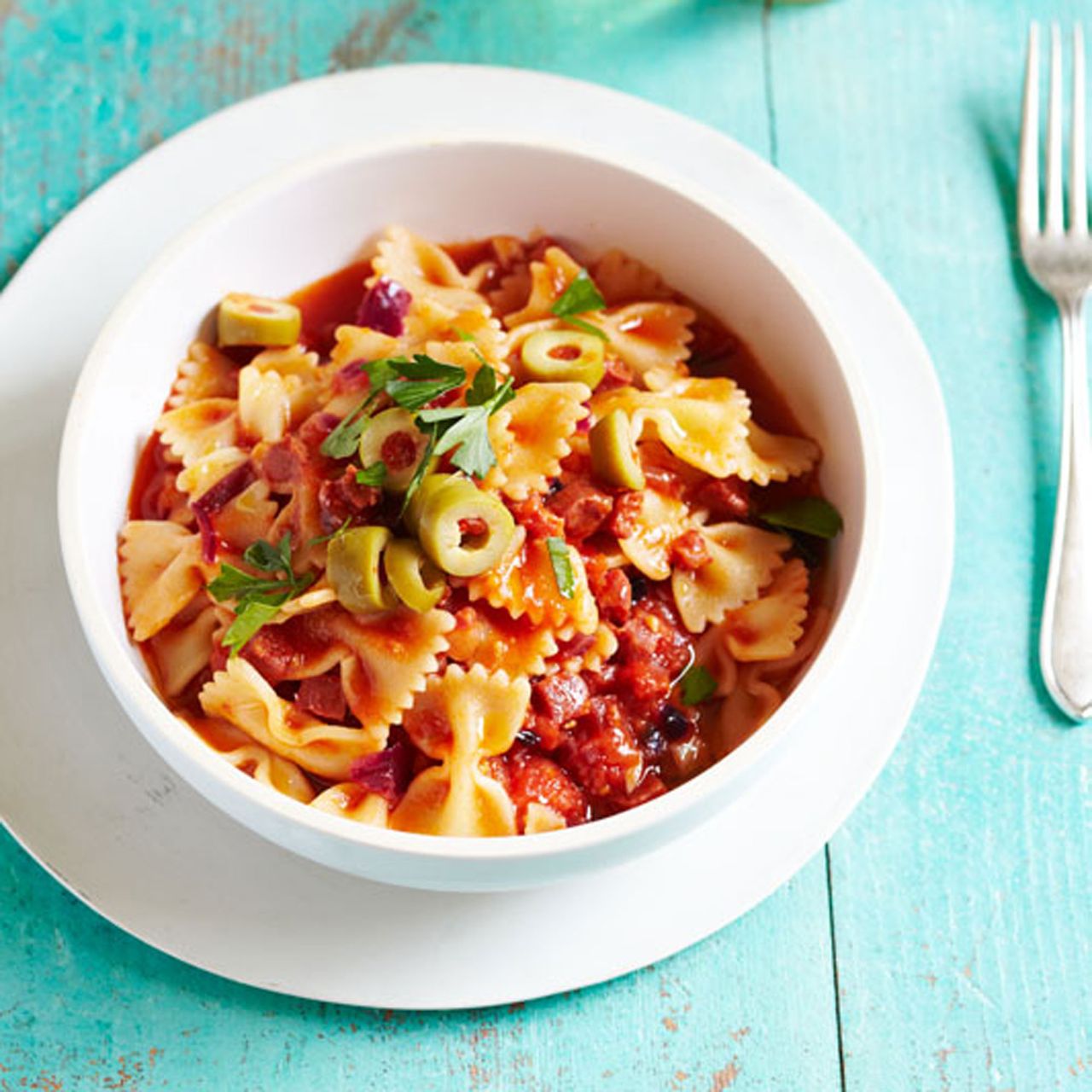 Spanish-chorizo-and-pepper-pasta-recipe-photo