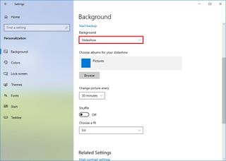 Windows 10 background settings