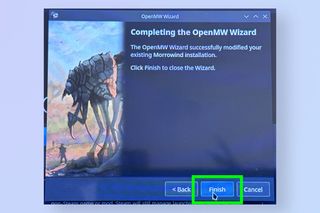 A screenshot showing how to get Morrowind running on Steam Deck