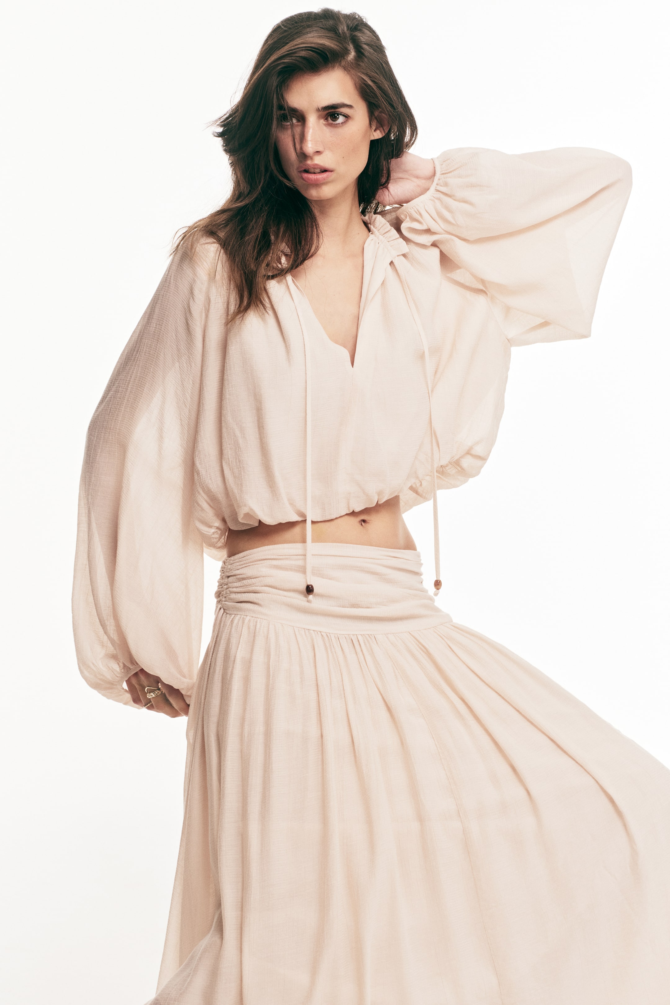 Oversized Cr&amp;ecirc;pe Blouse