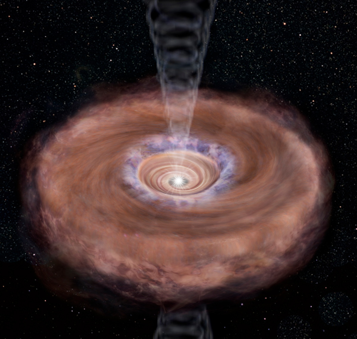 Gas Falling Inward Toward a Star