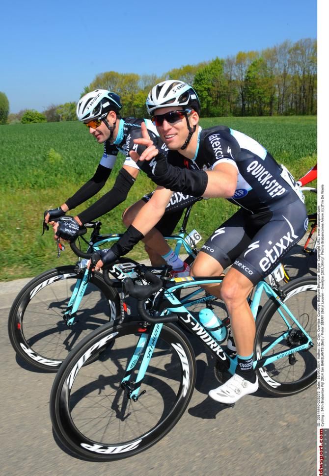 Jan Bakelandts (Omega Pharm-Quick Step) with teammate Pieter Serry